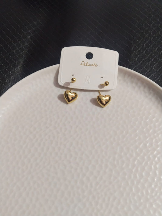 GOLD HEART EARRINS