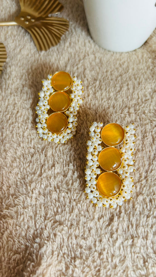 RADHIKA YELLOW PEARL STUD