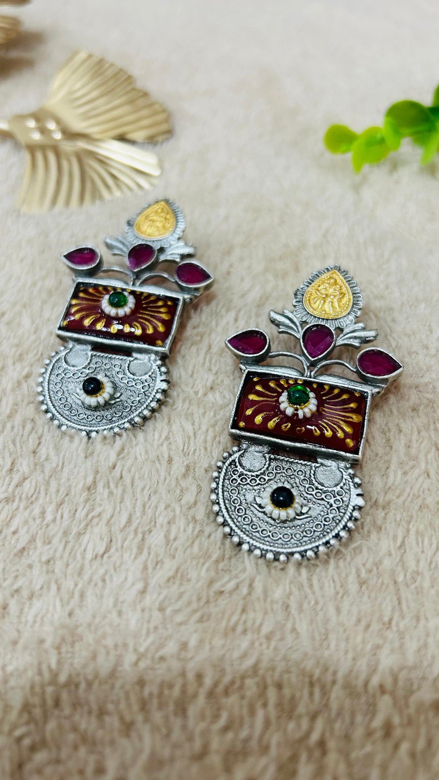 MUDRIKA ETHNIC DUAL EARRINGS